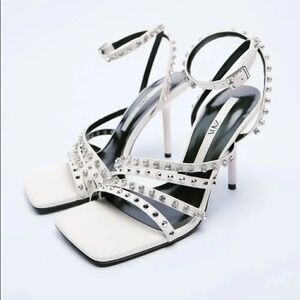 ZARA HIGH-HEEL STUDDED SANDALS